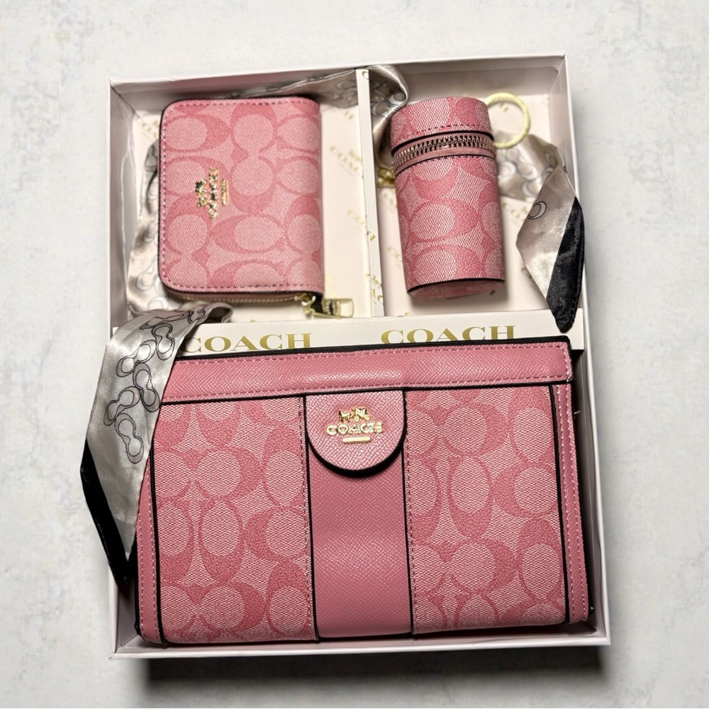 Coach Pink Crossbody Bag Set